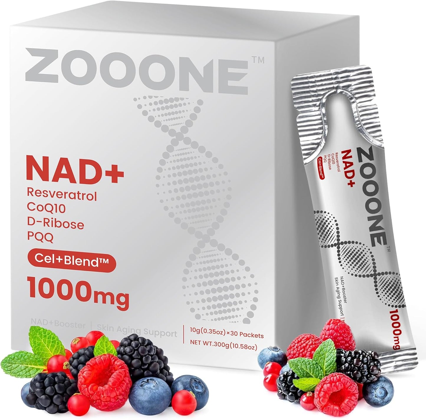 zooone-NAD+ Supplement 30pcs,Premium Nicotinamide Riboside &Resveratrol, DNA Repair & HealthyAging, Advanced NAD Supplement forMen & Women, Boosts Cellular Energy